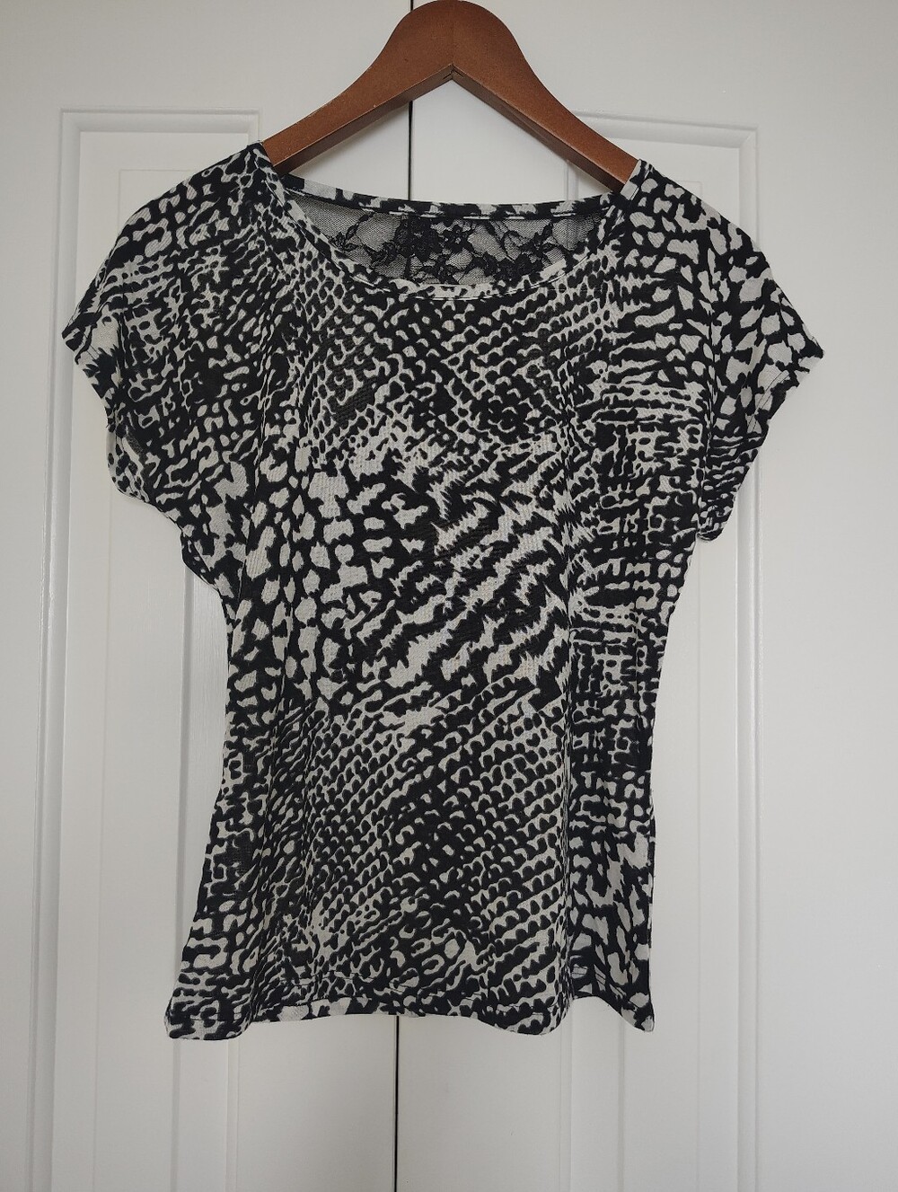 Black and White Snake Print Top